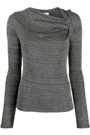 Marant Etoile Top de punto con cuello fruncido