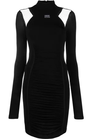VERSACE Minivestido con panel de malla