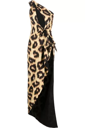 The Attico Vestido largo con estampado de leopardo