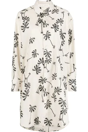 Palm Angels Vestido camisero con estampado gráfico