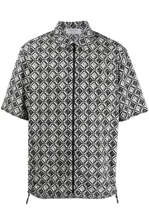 Marine Serre Camisa Zephyr con motivo de rombos