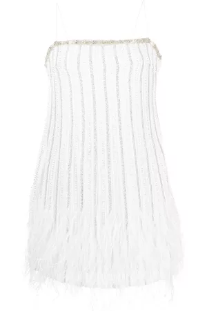 Retrofete Vestido de lentejuelas con detalle de plumas