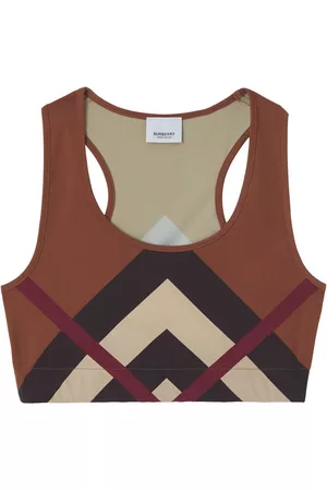 Burberry Top corto con motivo Chevron Check