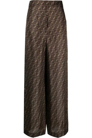 Fendi Pantalones palazzo con motivo FF