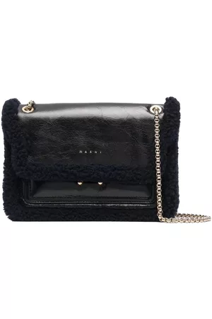 Marni Bolso de hombro con ribete de pelo