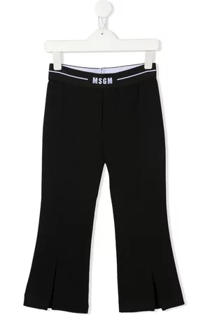 Msgm Pantalones acampanados con cinturilla con logo