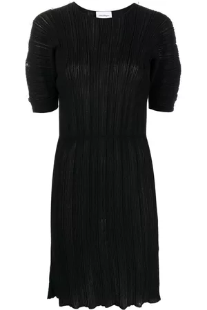 Salvatore Ferragamo Vestido midi microplisado