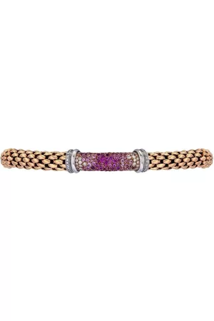 FOPE Pulsera Flexible en oro blanco y de 18 ct con diamantes y zafiro