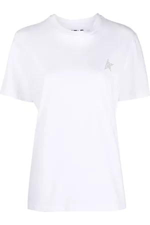 Golden Goose Camiseta con logo de purpurina