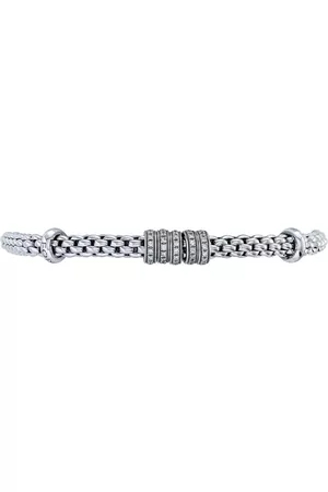 FOPE Pulsera Flexible en oro blanco de 18kt con diamantes en pavé