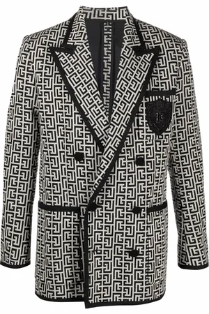 Balmain Blazer con monograma en jacquard