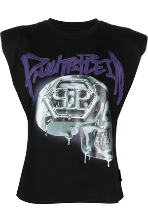Philipp Plein Top sin mangas con hombreras