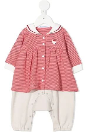 Familiar Vestido a rayas con logo bordado