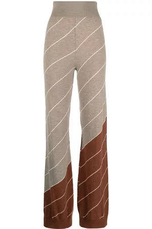 Stella McCartney Pantalones acampanados a rayas diagonales