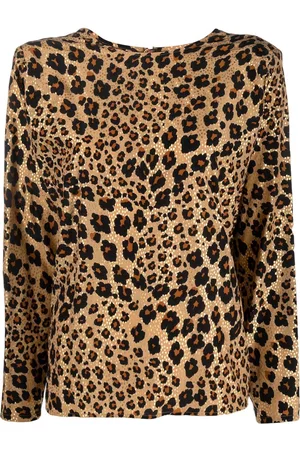 Saint Laurent Top con motivo de leopardo 1990