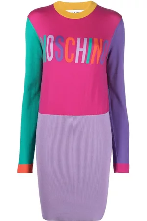 Moschino Vestido estilo jersey con logo en intarsia