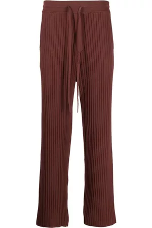 Nanushka Pantalones de canalé rectos