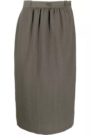 Giorgio Armani Falda recta fruncida 1980