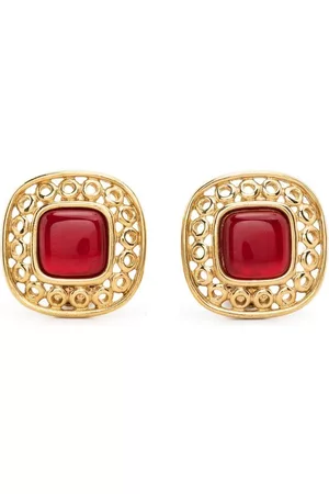 Givenchy Pendientes de clip con gema 1980