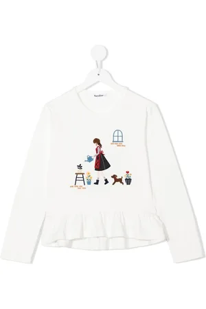Familiar Jersey con estampado gráfico y cuello redondo