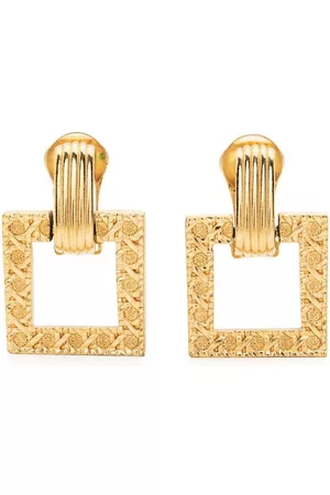 Dior Pendientes de clip grabados 1980