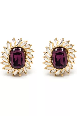 Dior Pendientes de clip con gemas 1980