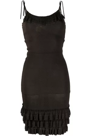 Dior Vestido ajustado con volantes 1990