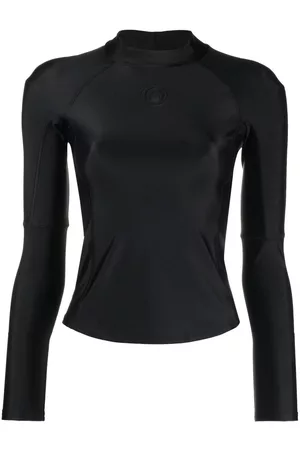 Marine Serre Top con logo en relieve