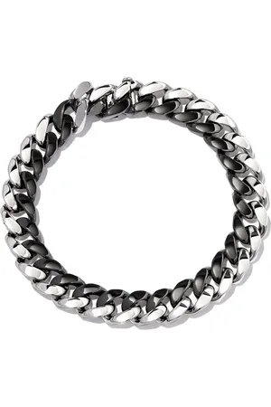 Shay Pulsera de cadena barbada en oro blanco y negro de 18kt