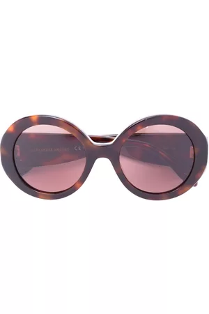 Alexander McQueen Gafas de sol con montura redonda y apliques