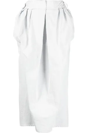 Maison Margiela Falda vaquera midi fruncida