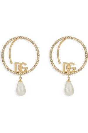Dolce & Gabbana Aros con detalle de perlas y logo DG
