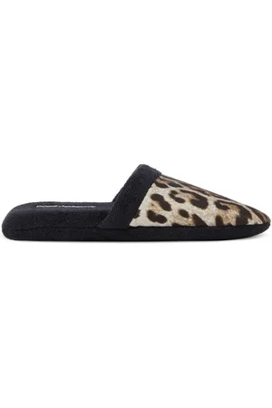 Dolce & Gabbana Zapatos slippers con estampado de leopardo
