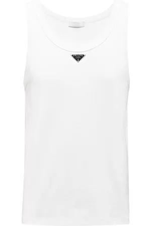 Prada Top sin mangas con logo triangular