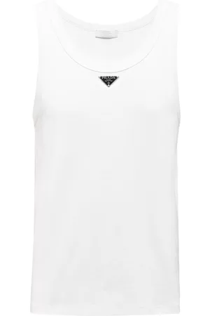 Prada Hombre Sin mangas - Camiseta de tirantes con placa del logo