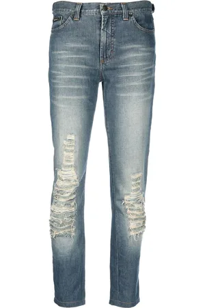 Dolce & Gabbana Vaqueros slim con acabado rasgado 2000