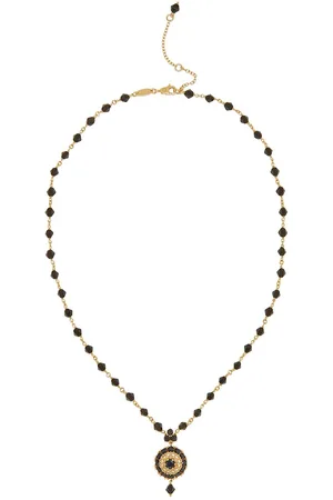 Dolce & Gabbana Collar con colgante en oro amarillo de 18kt con zafiro y jade