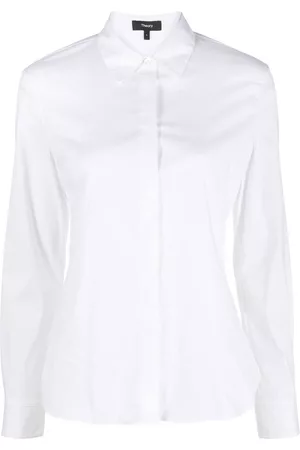 THEORY Camisa con solapa oculta