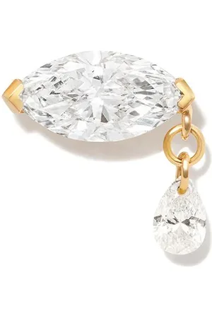 Maria Tash Pendiente Teardrop Marquise en oro amarillo 18kt