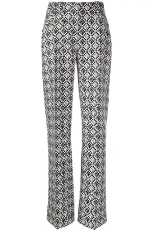 Marine Serre Pantalones de vestir con motivo Moon Diamant