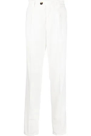 Brunello Cucinelli Pantalones chinos con cierre descentrado