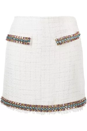 BLUMARINE Falda de tweed con apliques