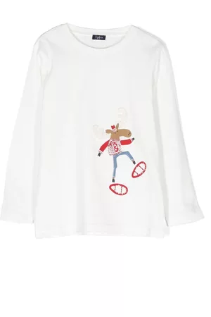 Il gufo Camiseta bordada de manga larga