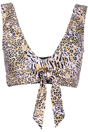 Duskii Top de bikini con motivo de leopardo