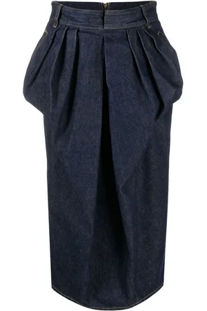 Maison Margiela Falda vaquera plisada