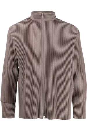 Issey Miyake Chaqueta plisada con cremallera