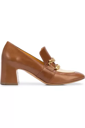 Madison.Maison Mocasines Perla con tacón grueso