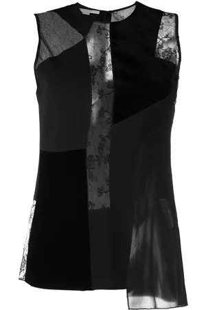 Stella McCartney Top de terciopelo con diseño patchwork