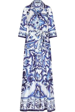 Dolce & Gabbana Vestido camisero con estampado Majolica