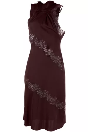 Stella McCartney Vestido con cuello halter y detalle de encaje